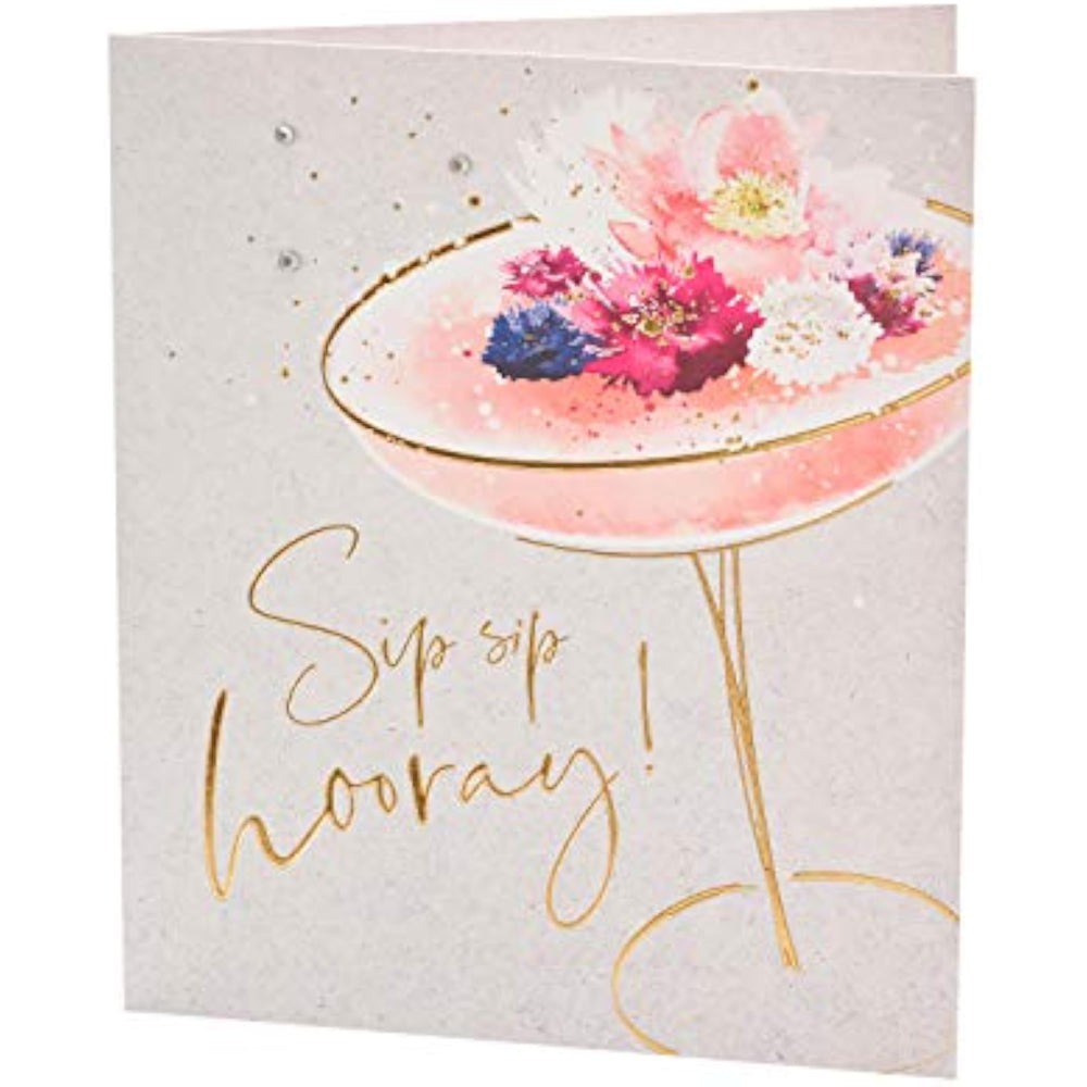 UK Greetings birthday card for her, featuring floral design, perfect for celebrating a friend's birthday with a cheerful greeting.