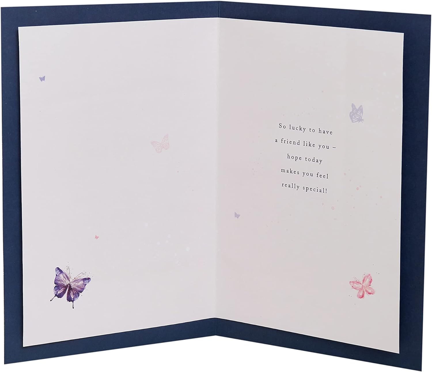 UK Greetings birthday card for her featuring a blue perfume design, perfect for friends on special occasions.