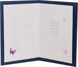 UK Greetings birthday card for her featuring a blue perfume design, perfect for friends on special occasions.