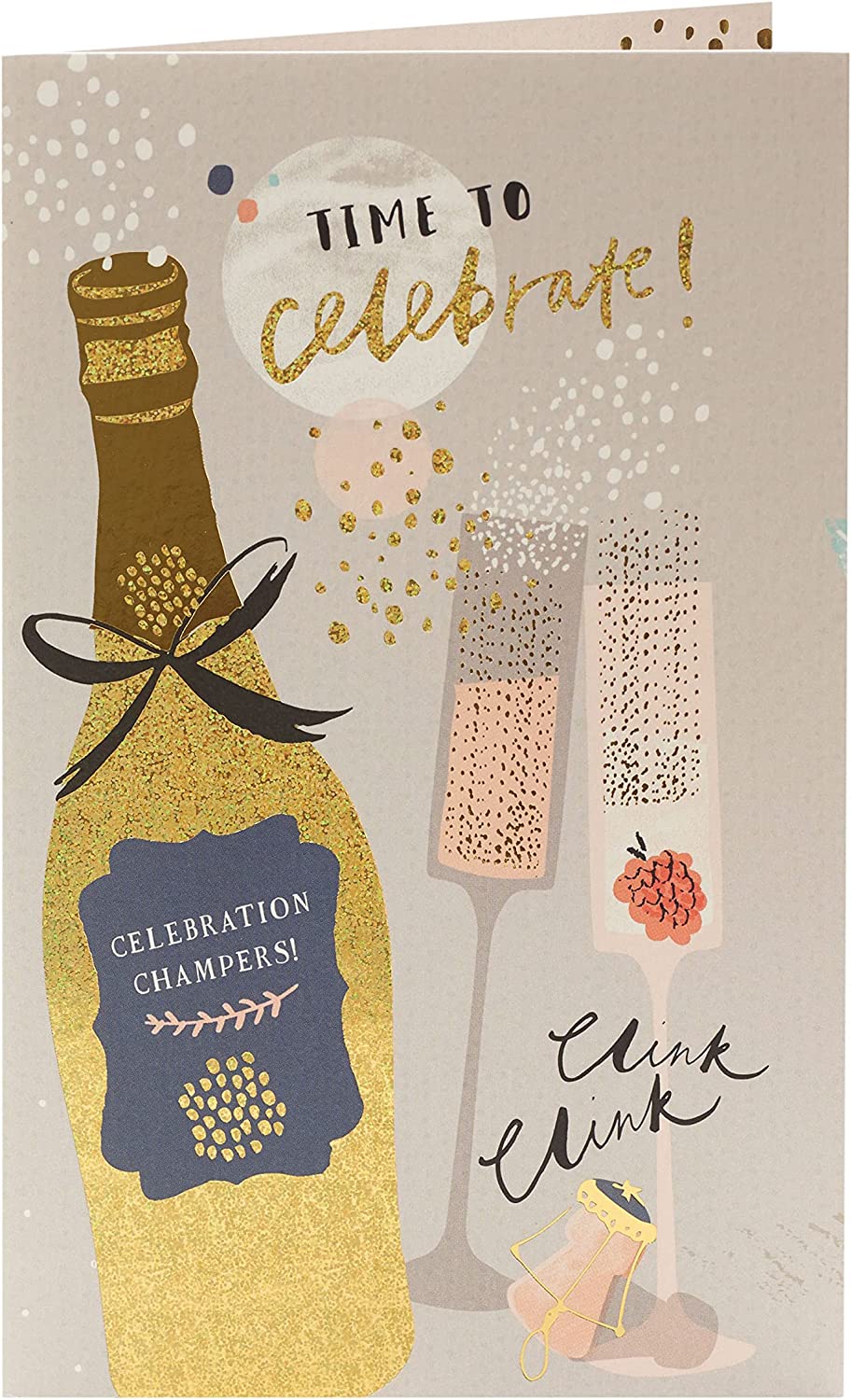 UK Greetings birthday card for her featuring bubbly champagne, perfect for celebrating with friends.