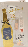 UK Greetings birthday card for her featuring bubbly champagne, perfect for celebrating with friends.