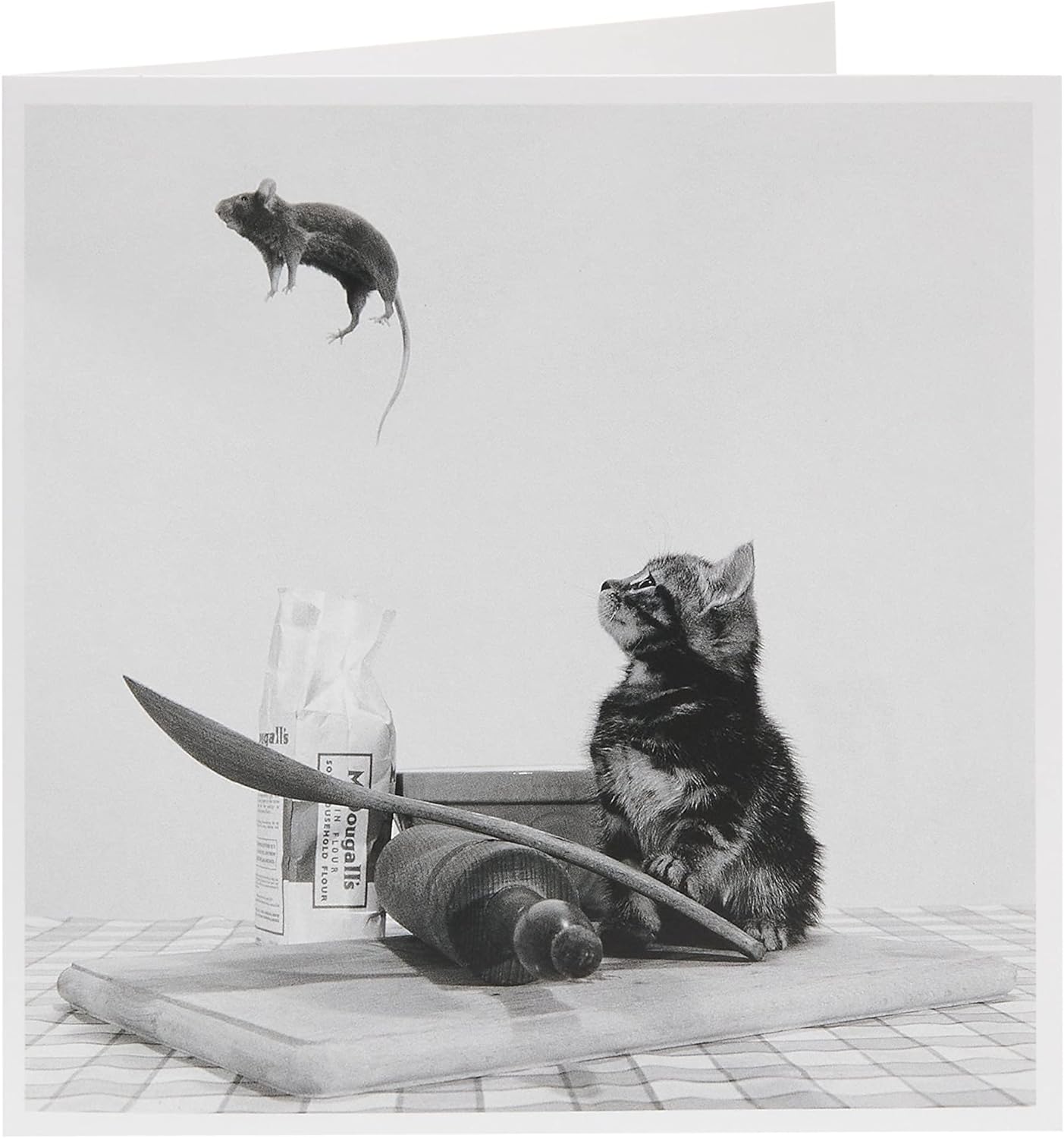 UK Greetings birthday card for him, her, or friends featuring a playful cat and mouse design, perfect for celebrating special occasions.