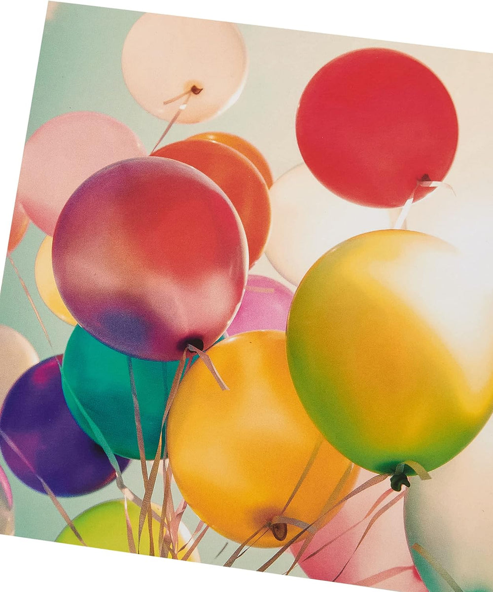 UK Greetings birthday card for him, her, or friend featuring a colorful balloons design, perfect for celebrating birthdays.