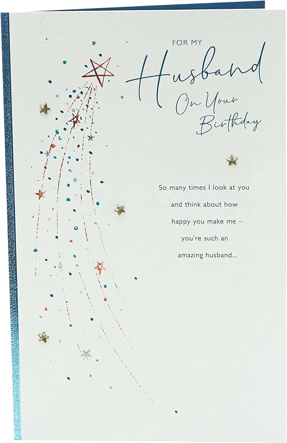 UK Greetings birthday card for husband featuring loving words, perfect for celebrating special occasions with heartfelt messages.