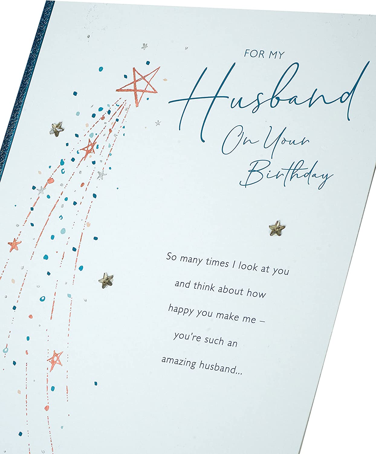 UK Greetings birthday card for husband featuring loving words, perfect for celebrating special occasions with heartfelt messages.