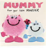 UK Greetings birthday card for Mummy featuring a little monster design, colorful greeting card suitable for all ages.