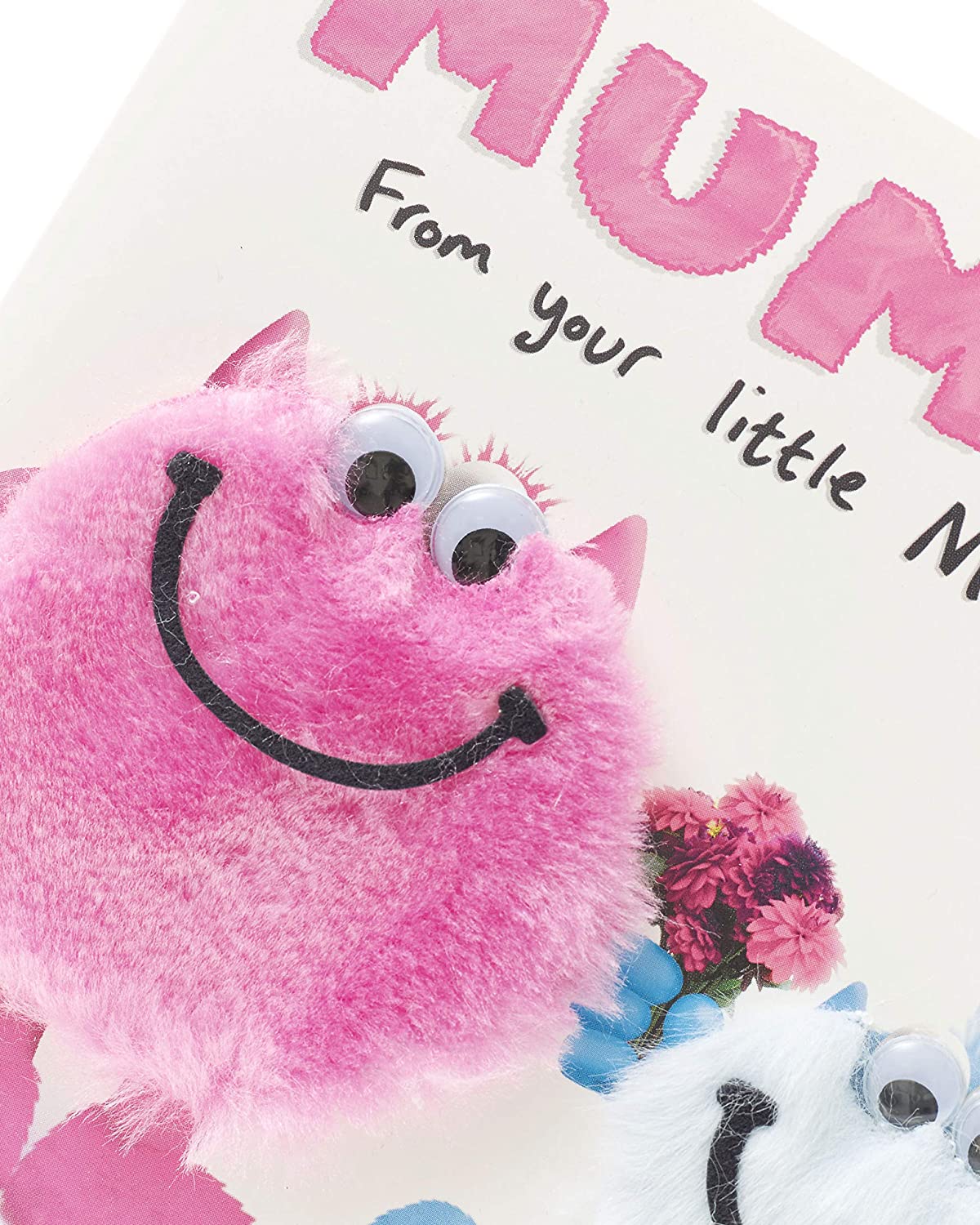 UK Greetings birthday card for Mummy featuring a Little Monster design, colorful illustration on the front.