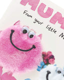 UK Greetings birthday card for Mummy featuring a Little Monster design, colorful illustration on the front.