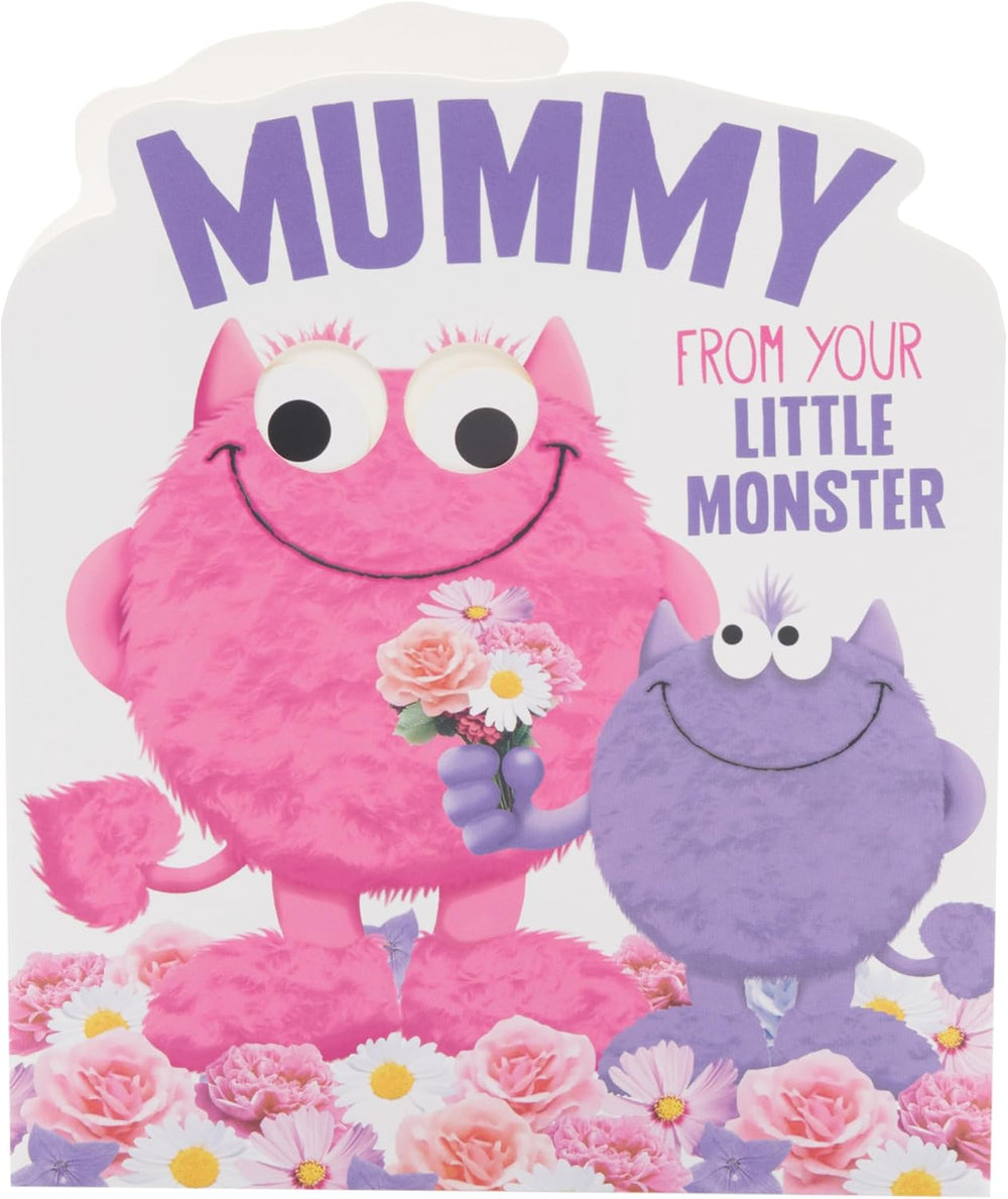 UK Greetings birthday card for Mummy featuring a cute little monster design, perfect for celebrating special occasions.