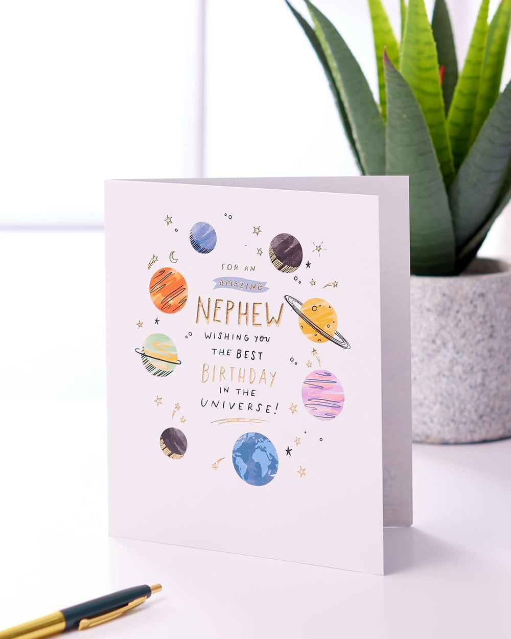UK Greetings birthday card for nephew featuring fun, bold design perfect for celebrating his special day.
