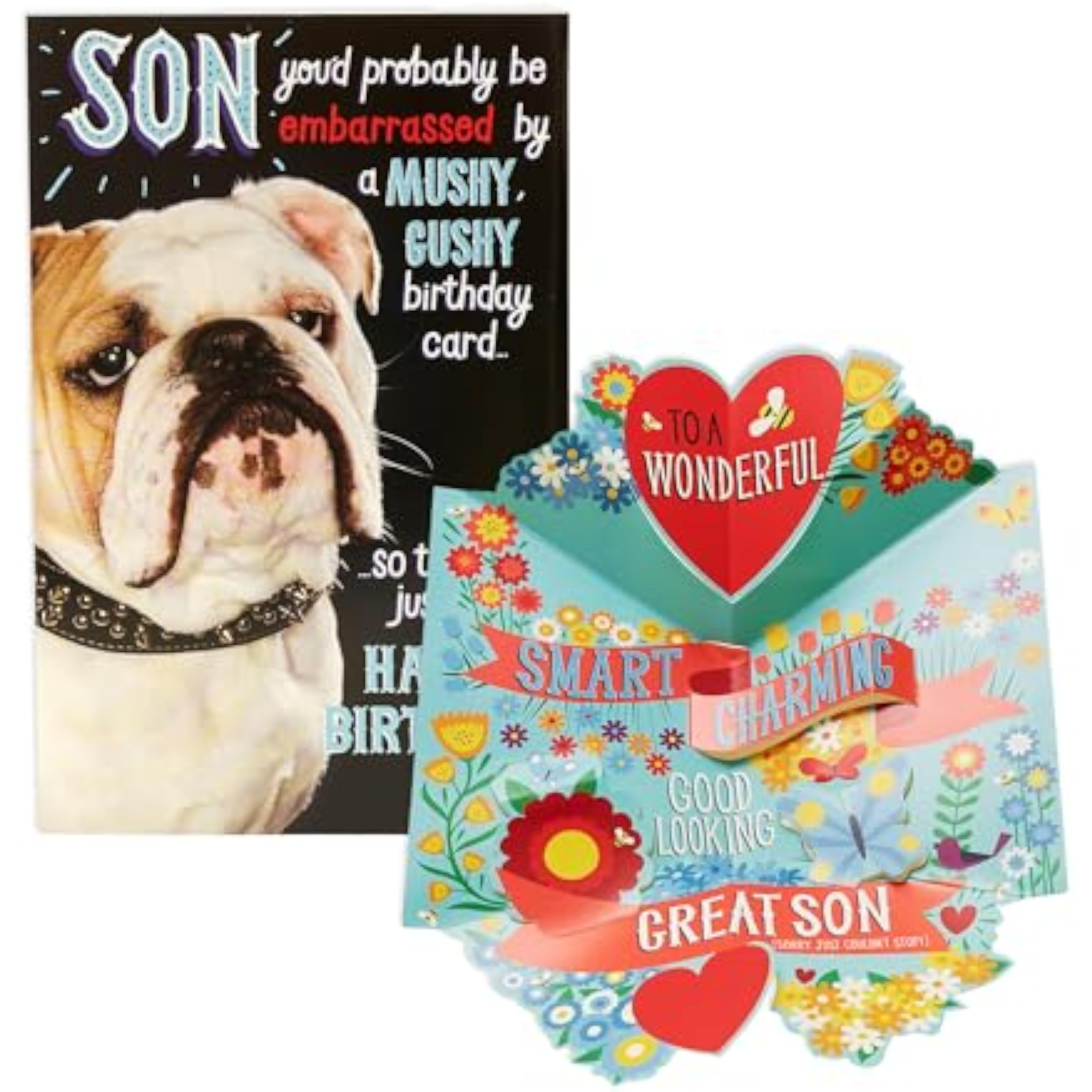 UK Greetings birthday card for son featuring a humorous design, perfect for celebrating special occasions with a fun touch.