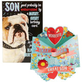 UK Greetings birthday card for son featuring a humorous design, perfect for celebrating special occasions with a fun touch.
