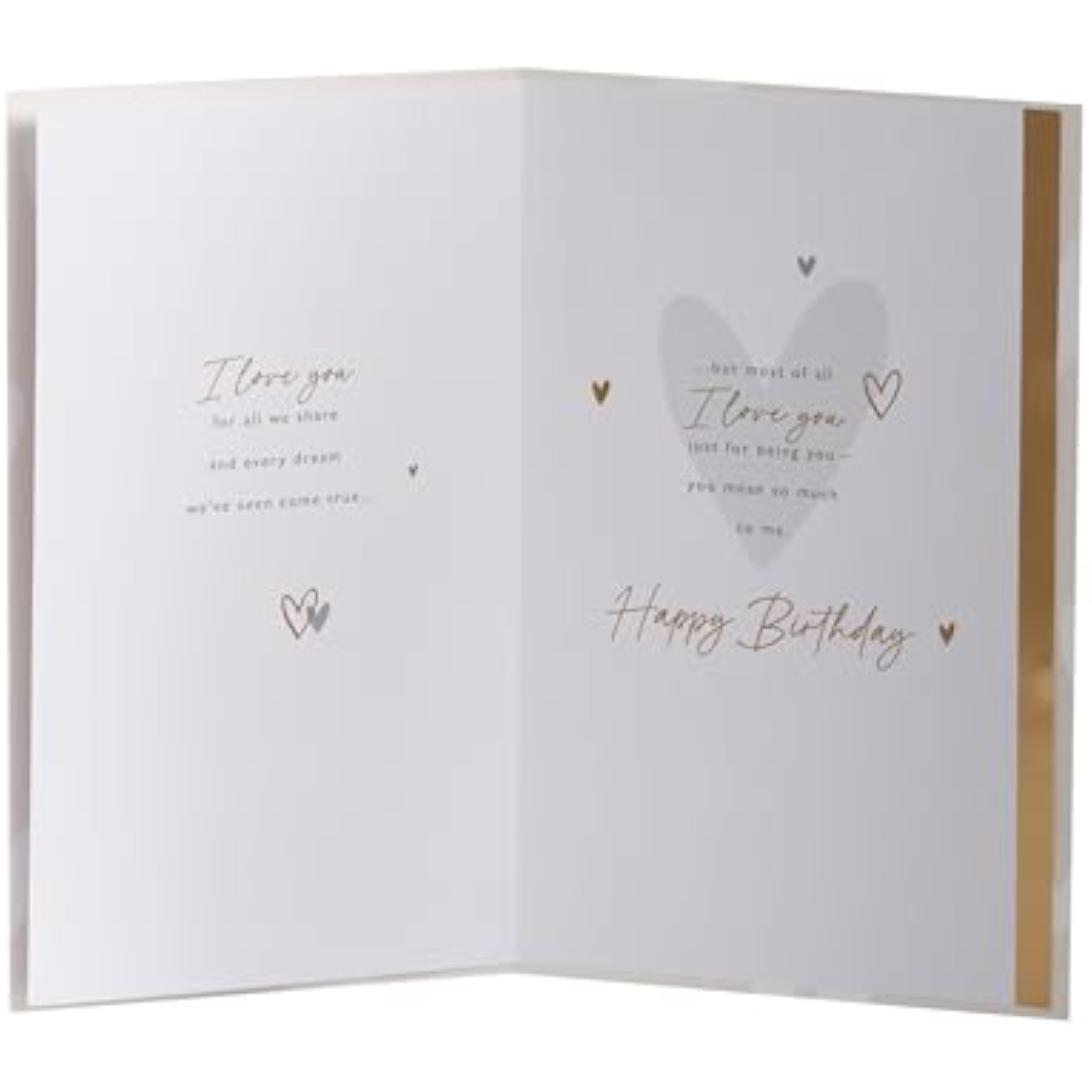 UK Greetings birthday card for the one I love featuring a heartfelt hearts design, perfect for celebrating special occasions.