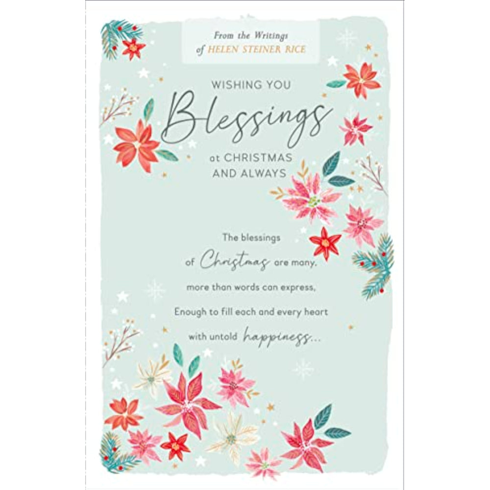 UK Greetings Blessings at Christmas greeting card featuring festive holiday design and heartfelt message, perfect for Christmas wishes.