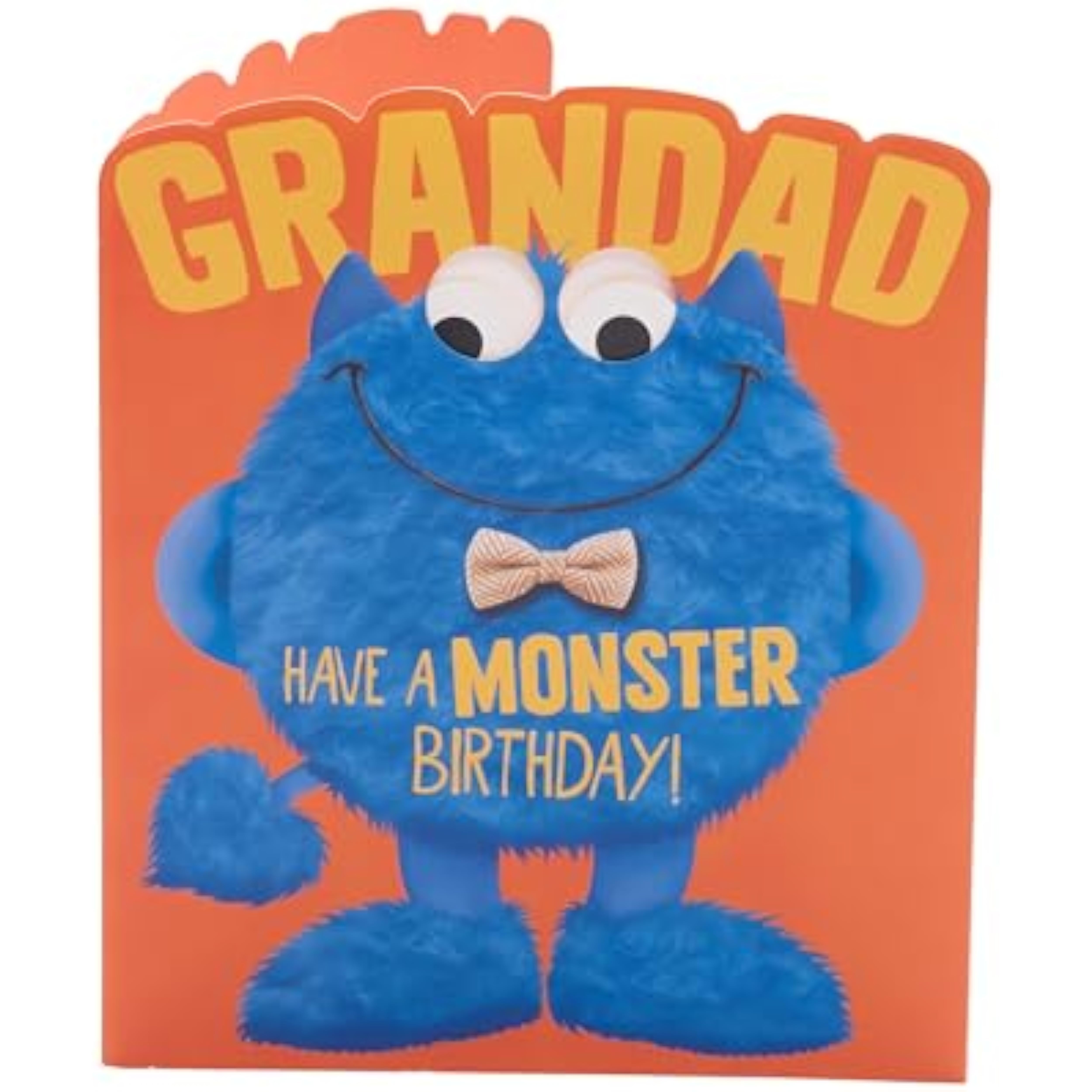UK Greetings Blue Googly Eyed Monster Grandad Birthday Card featuring colorful monster illustration for celebrating grandad's birthday