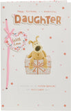 UK Greetings Boofle birthday card for daughter featuring a cute design with a big present and envelope.