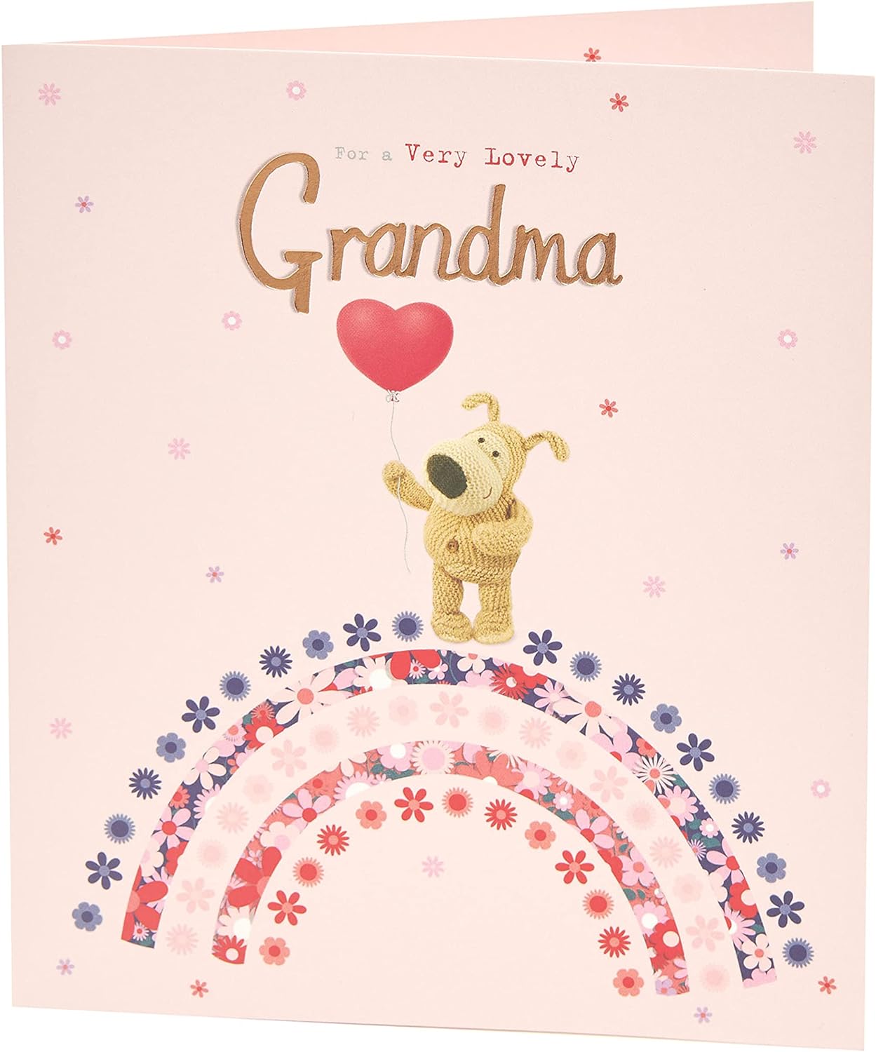 UK Greetings Boofle birthday card for grandma featuring a sweet design with a balloon and envelope, colorful greeting card for special occasions
