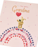 UK Greetings Boofle birthday card for grandma featuring a sweet design with balloons and an envelope, colorful and festive.