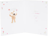 UK Greetings Boofle birthday card for sister featuring a cute, colorful design with cheerful illustrations.