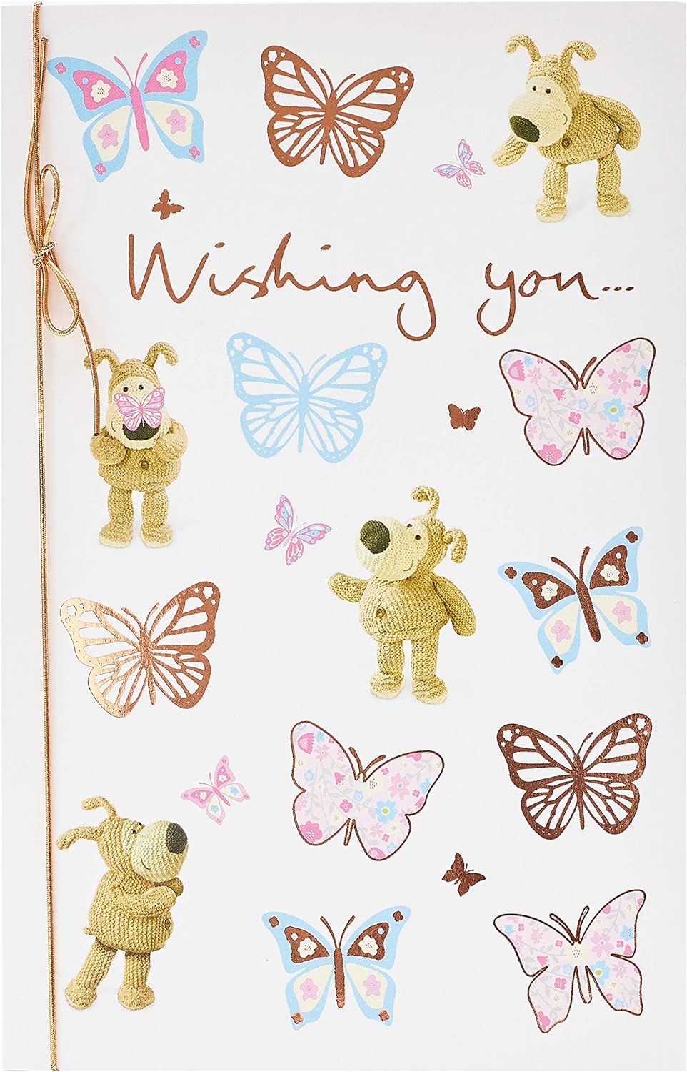 UK Greetings Boofle colorful butterflies birthday card featuring vibrant butterfly illustrations and cheerful design.