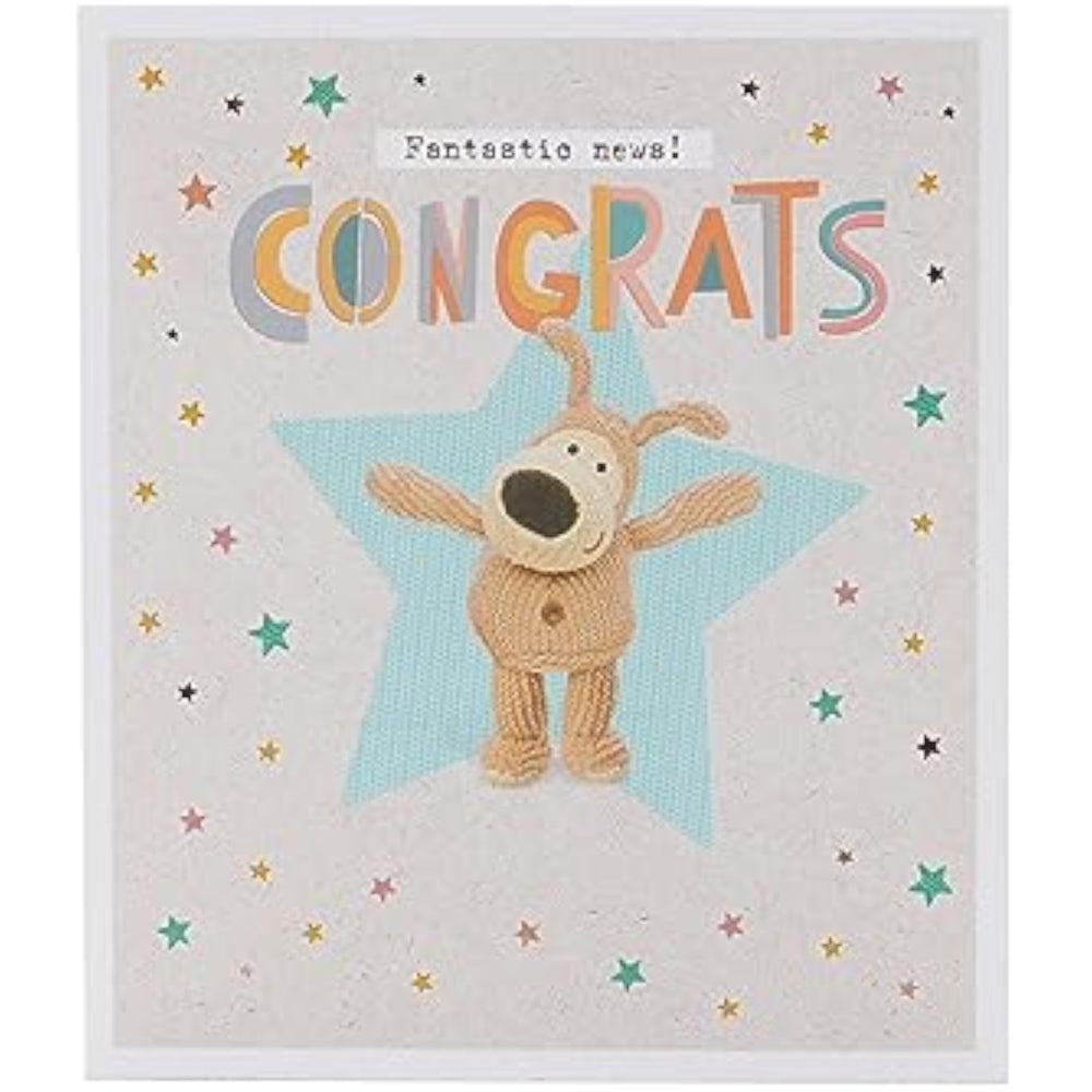 UK Greetings Boofle congratulations greeting card for him, her, or friend with a cute design, perfect for celebrating special occasions.