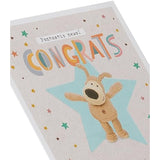 UK Greetings Boofle congratulations card for him, her, or friends featuring a cute, colorful design.