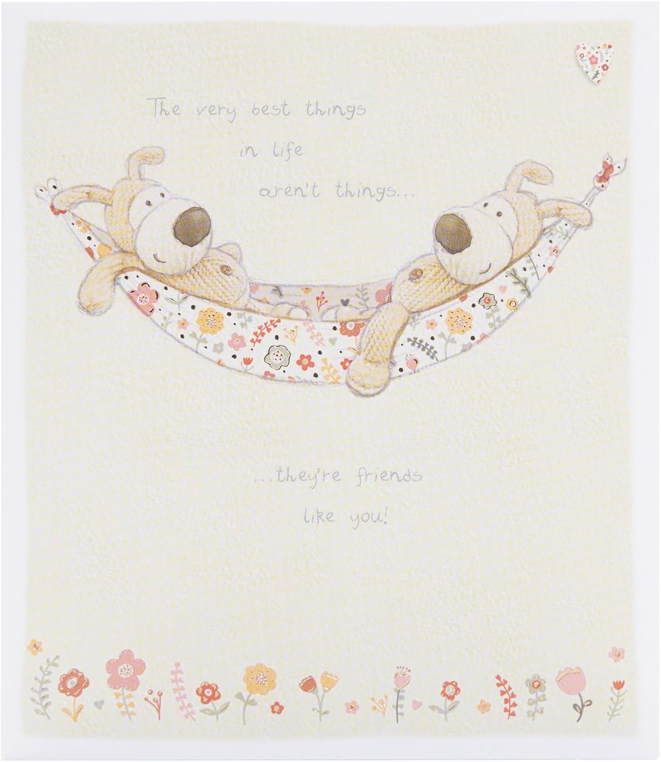 UK Greetings Boofle friendship greeting card featuring colorful cartoon dog design, ideal for sending warm wishes to friends.