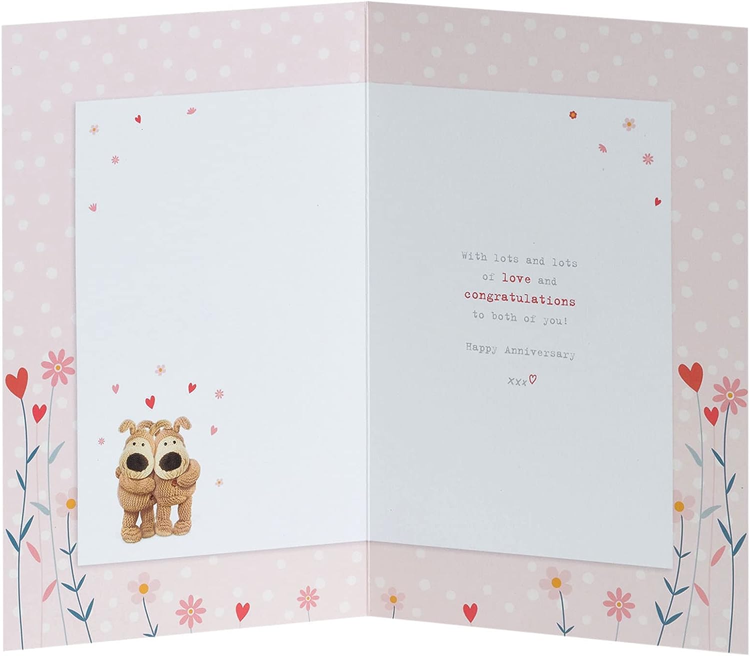 UK Greetings Boofle Mum & Dad anniversary greeting card featuring colorful illustrations and heartfelt message for special occasions.