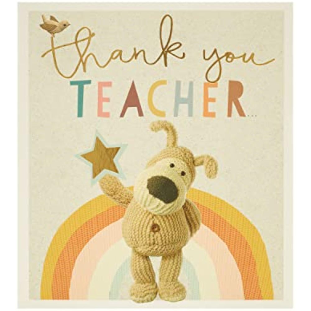 UK Greetings Boofle thank you card featuring cute Boofle character on a colorful greeting card for expressing gratitude.