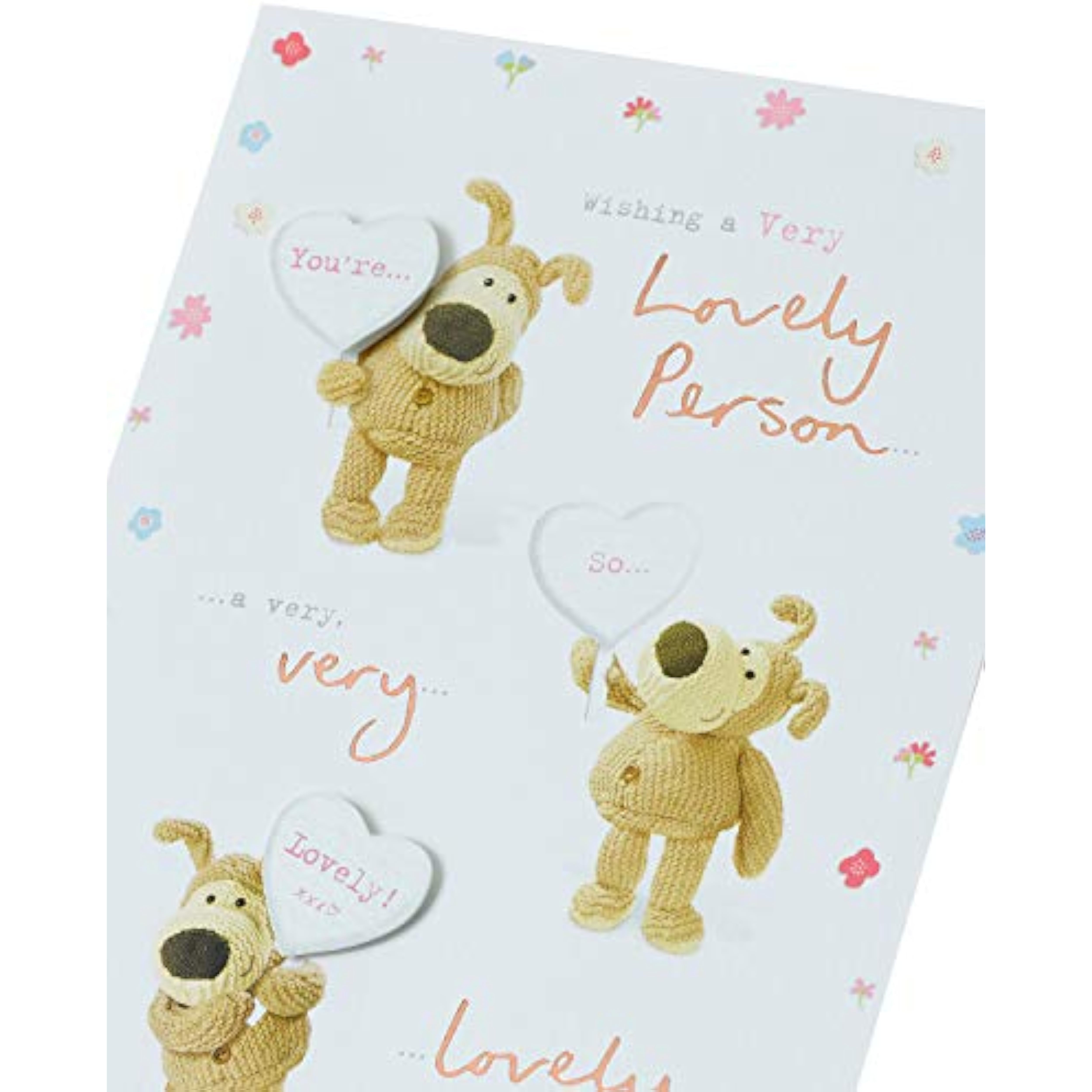 UK Greetings Boofle birthday card featuring colorful illustrations and cheerful design, perfect for wishing a lovely person a happy birthday
