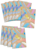 Set of 10 UK Greetings bright holographic thank you greeting cards with vibrant, reflective designs and heartfelt messages.
