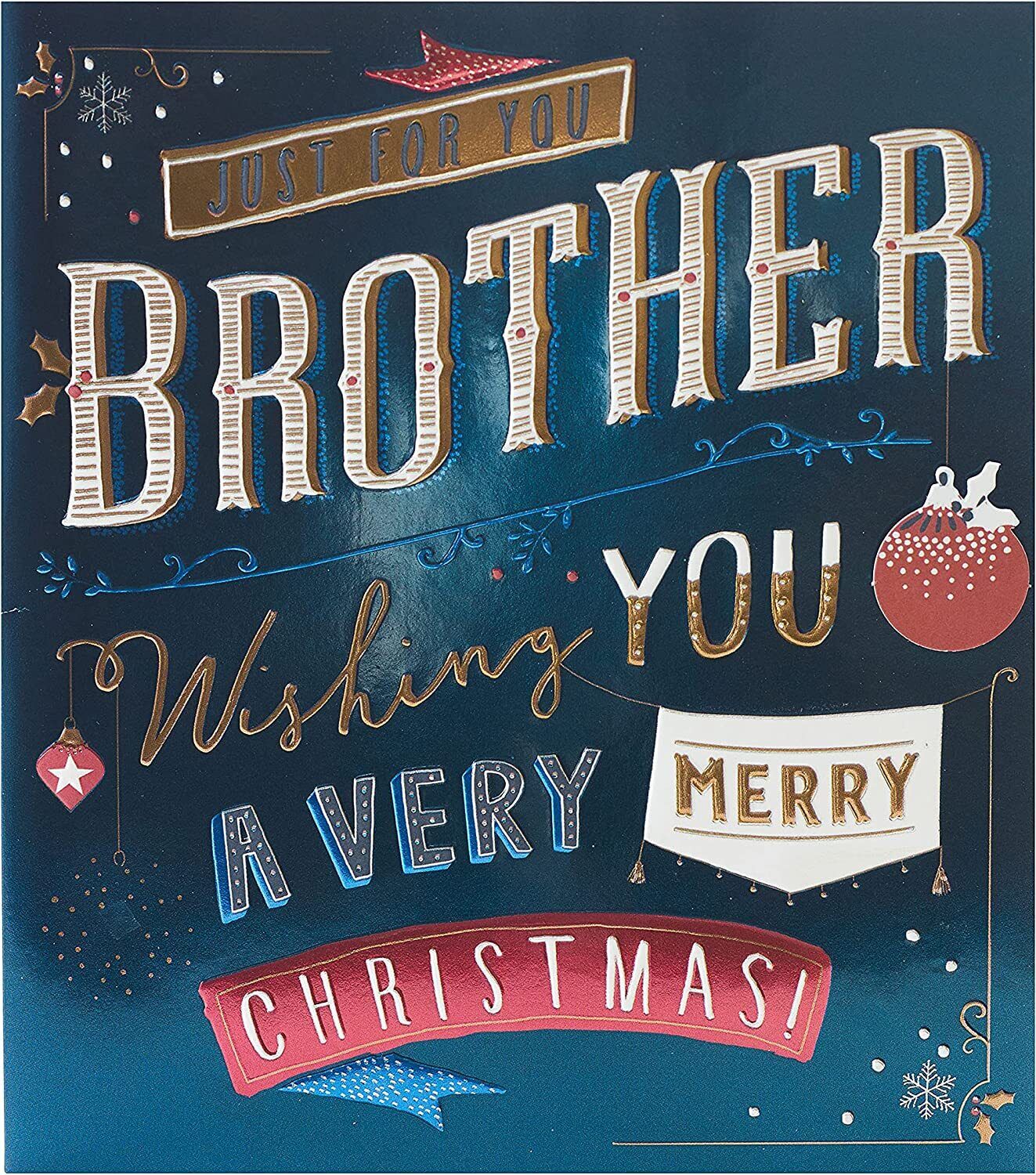 UK Greetings Brother Text greeting card featuring a heartfelt message, designed for celebrating brothers and special occasions.