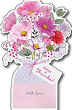 UK Greetings Bunches of Thanks thank you card featuring colorful floral design, perfect for expressing gratitude.