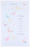 UK Greetings butterflies design niece birthday card with colorful butterfly illustrations and cheerful message inside.