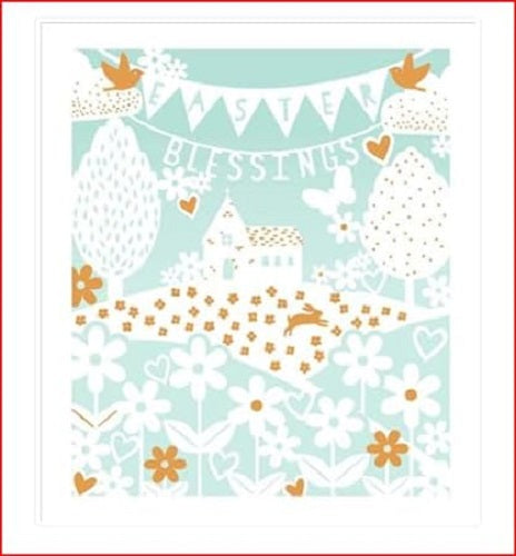 UK Greetings religious church Easter greeting card with Easter blessings, featuring festive religious imagery for Easter celebrations.