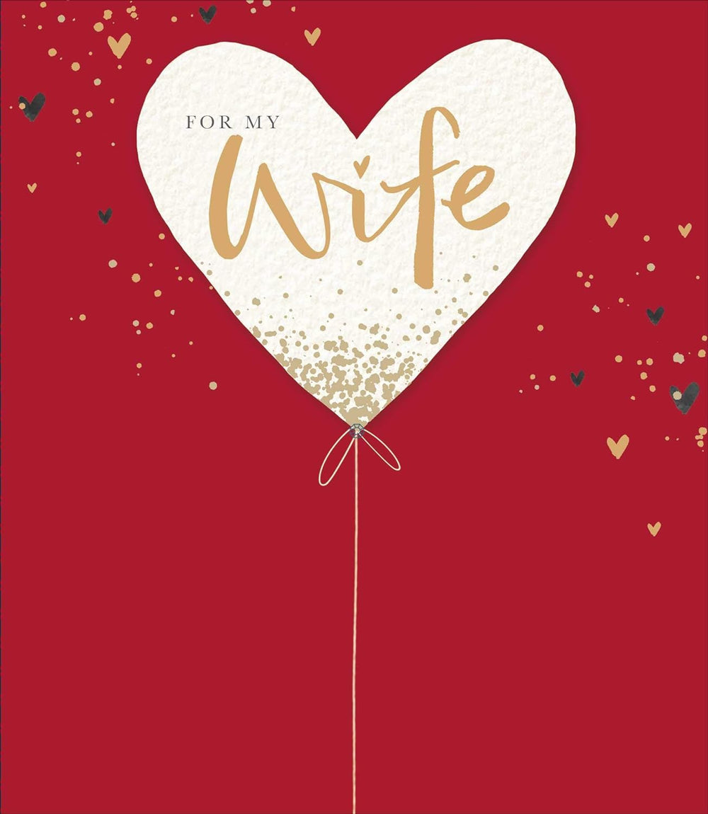 UK Greetings Carlton Valentine's Day greeting card for wife, embellished with romantic design and heartfelt message.