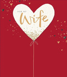 UK Greetings Carlton Valentine's Day greeting card for wife, embellished with romantic design and heartfelt message.