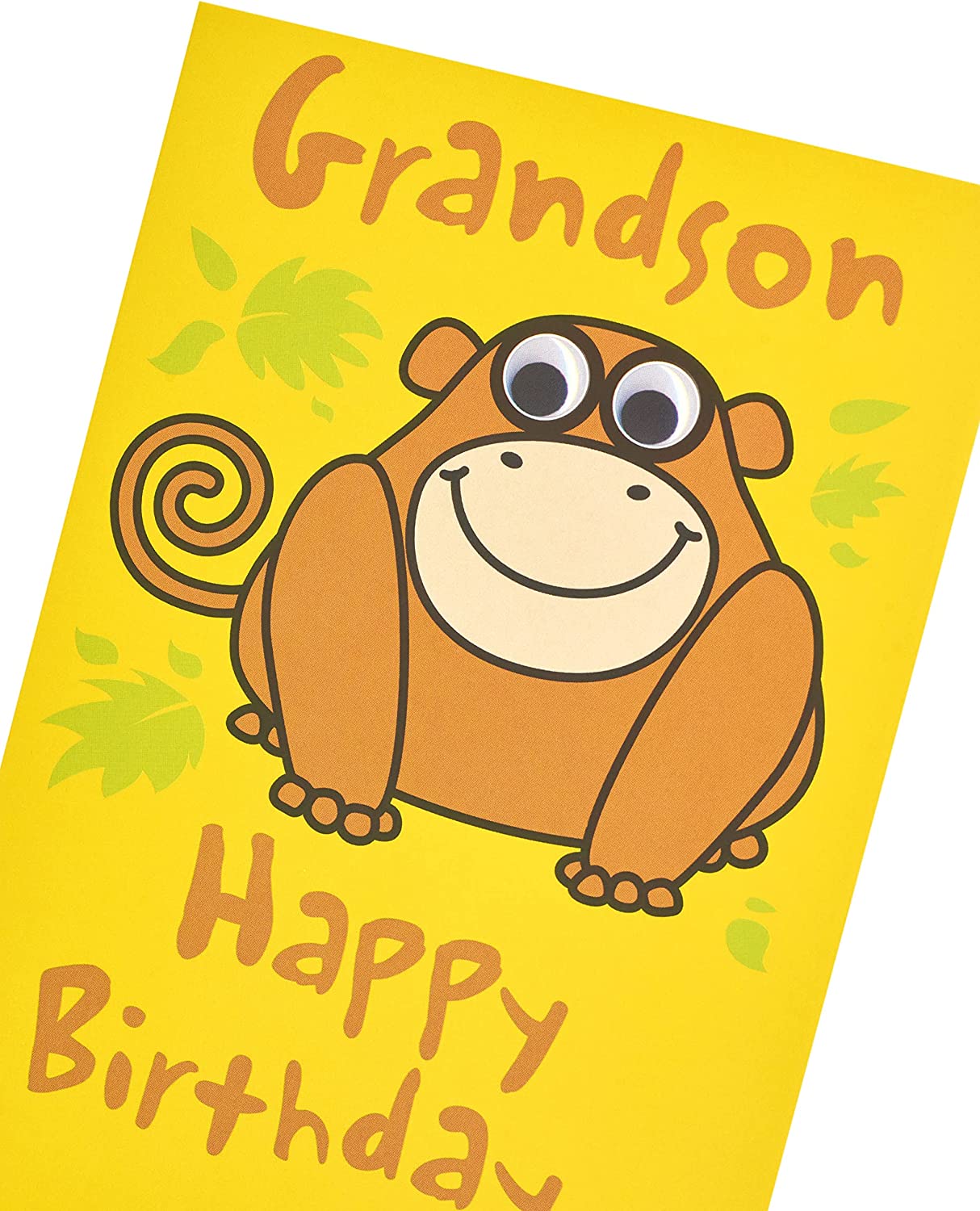 UK Greetings Cheeky Monkey Grandson Birthday Card featuring colorful monkey illustration and playful design.