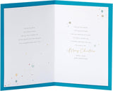 UK Greetings Christmas card for Dad featuring a blue stocking design, perfect for holiday greetings and festive wishes.