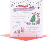 UK Greetings Christmas card for daughter featuring a heartfelt doodle design, perfect for holiday wishes.