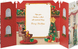 UK Greetings Christmas card for family featuring a festive house-shaped design, perfect for holiday greetings.