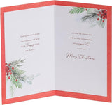 UK Greetings Christmas card for friend featuring mistletoe and verse design, with festive holiday imagery.