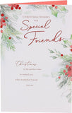 UK Greetings Christmas card for friend featuring mistletoe and verse design, festive greeting card for holiday season