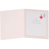 UK Greetings Christmas card for godmother featuring colorful baubles design, perfect for holiday greetings.