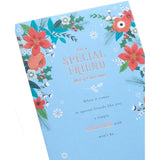 UK Greetings Christmas card for her or friend featuring a festive floral design, perfect for holiday greeting wishes.