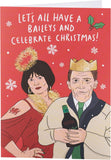 UK Greetings Christmas card featuring Nessa and Bryn design, suitable for him, her, or friends, with festive holiday imagery.