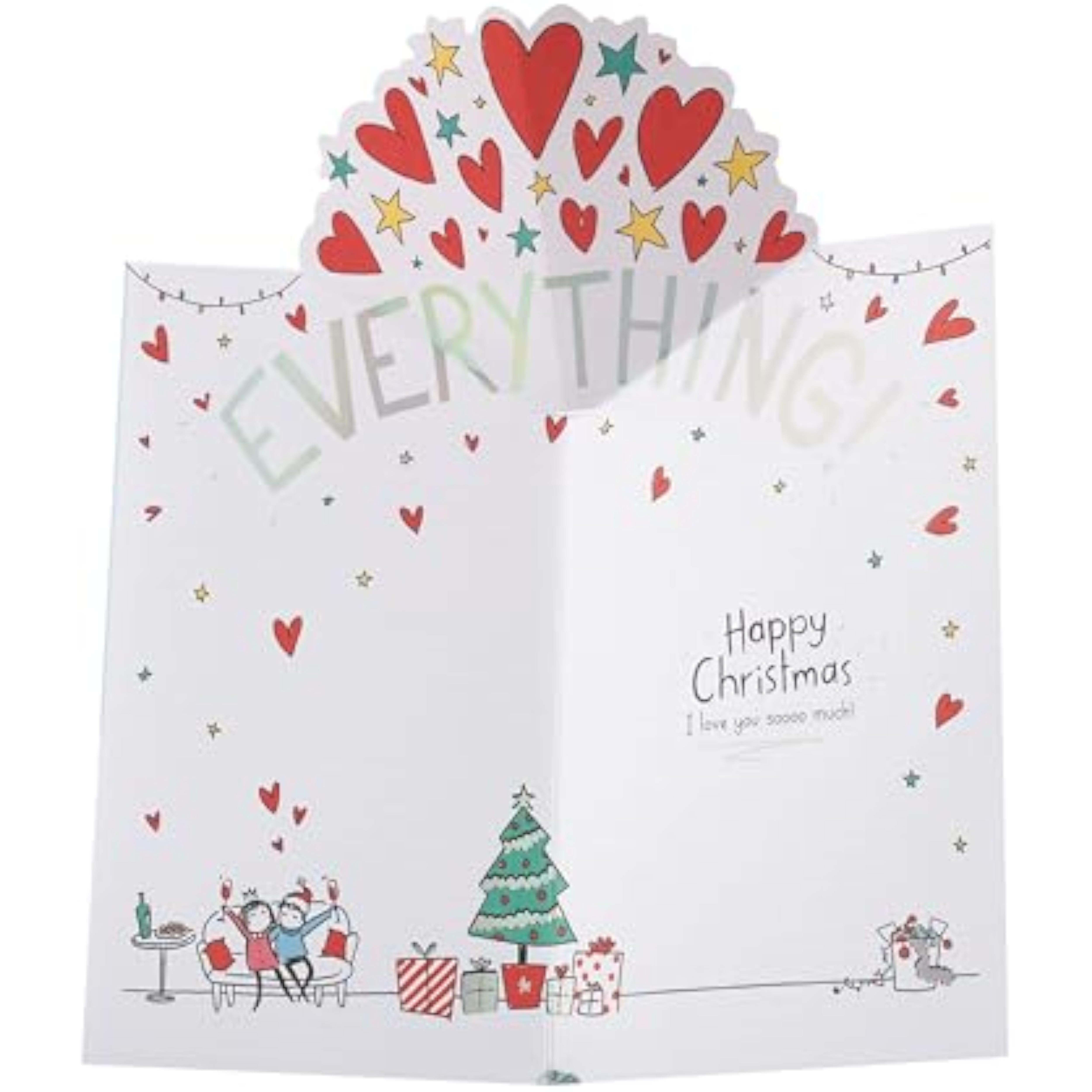 UK Greetings Christmas card for husband featuring a cute sketch design, perfect for sending holiday wishes.