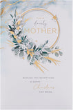 UK Greetings Christmas card for mother featuring a floral design, ideal for holiday greetings and special occasions.