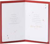 UK Greetings Christmas card for Mum and Dad featuring a festive baubles design, perfect for holiday greetings.