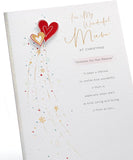 UK Greetings Christmas card for mum featuring a heartfelt design, showcasing festive imagery on the front of the greeting card.